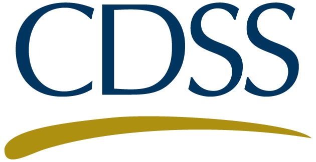 CDSS logo: blue 'CDSS' text with a gold curved swoosh underneath