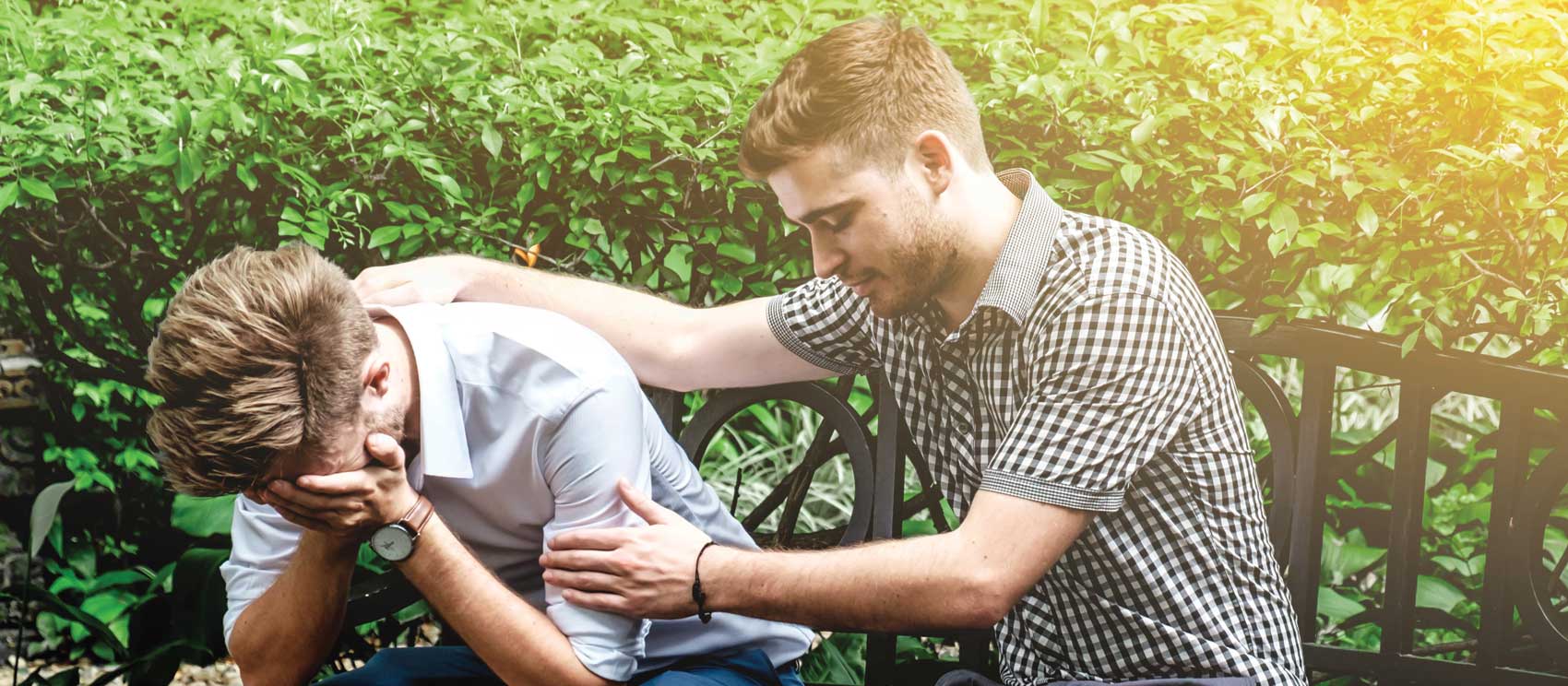 One Male supporting a loved one dealing with depression